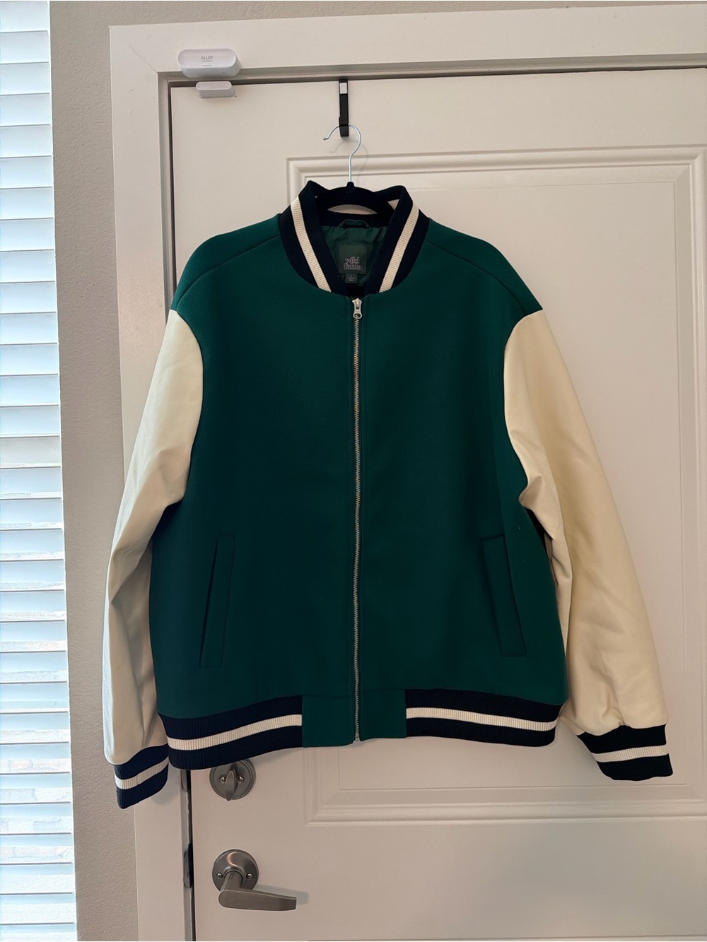 wild fable Green and Cream Bomber Jacket